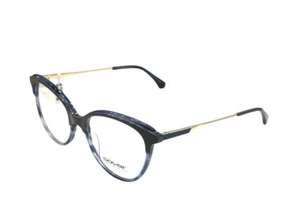 eyeglasses sover women butterfly shape grey and blue acetate gold metallic temples