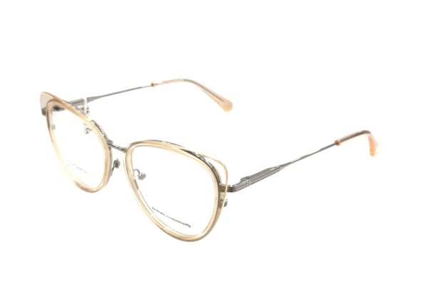 eyeglasses tetras community women butterfly shape transparent beige acetate and silver metallic frame