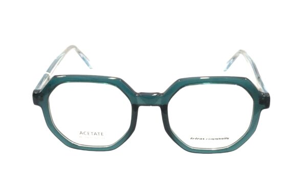 eyeglasses tetras community women polygonal shape blue petrol acetate transparent temples