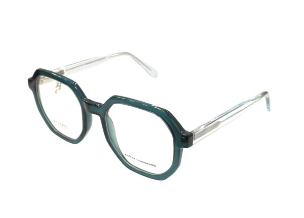 eyeglasses tetras community women polygonal shape blue petrol acetate transparent temples