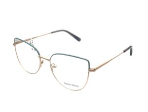 eyeglasses tailor made women butterfly shape matte gold and blue metallic frame