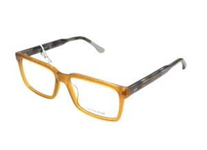 eyeglasses tailor made men square shape beige (honey brown) acetate