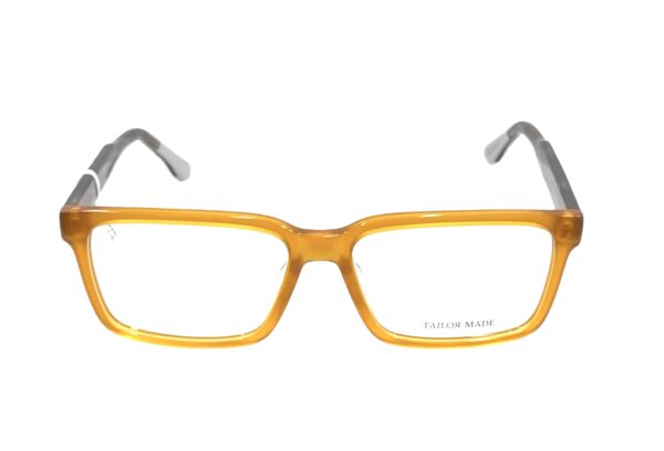 eyeglasses tailor made men square shape beige (honey brown) acetate