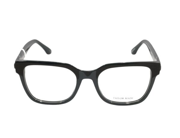 eyeglasses tailor made women square shape black acetate purple details on temples