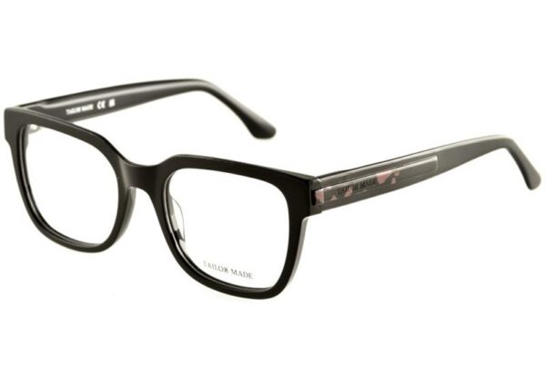 eyeglasses tailor made women square shape black acetate purple details on temples