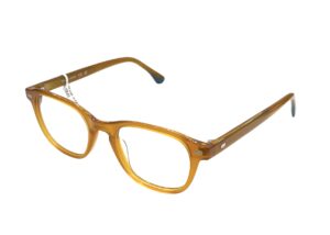 eyeglasses tailor made men women unisex square shape beige (honey brown) acetate