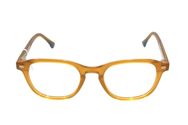 eyeglasses tailor made men women unisex square shape beige (honey brown) acetate