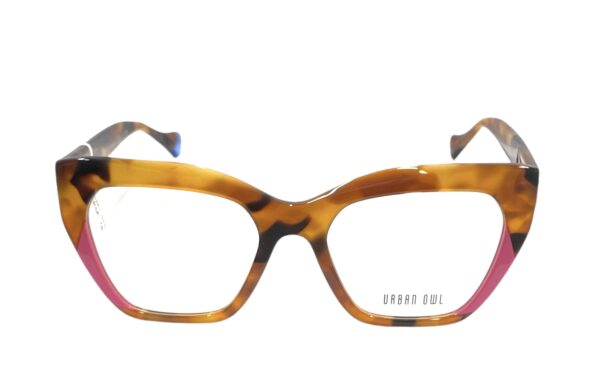 eyeglasses urban owl women butterfly shape brown havana acetate pink details