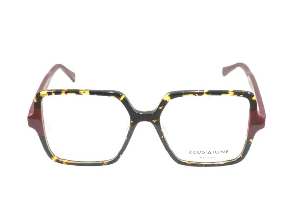 eyeglasses zeus n dione women square shape brown havana acetate burgundy temples