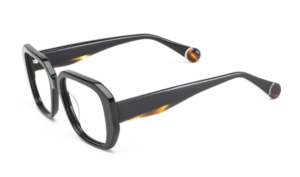 eyeglasses leparc women square shape black acetate brown havana details on the sides