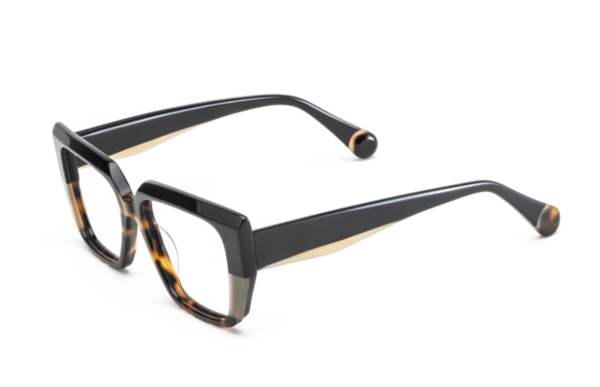 eyeglasses leparc women butterfly shape black grey and brown havana acetate