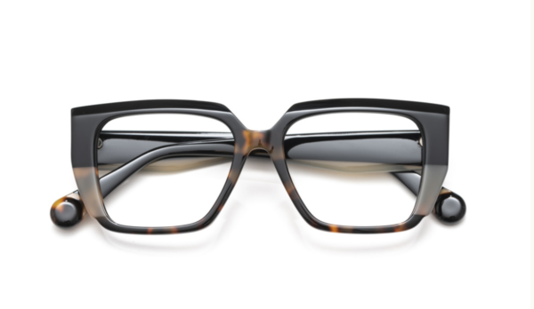 eyeglasses leparc women butterfly shape black grey and brown havana acetate