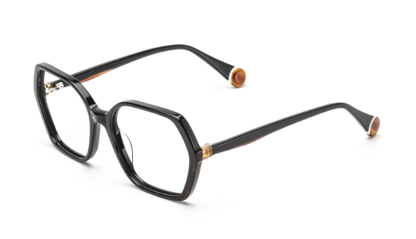 eyeglasses leparc women square shape black acetate brown havana details on the sides