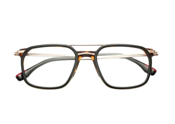 eyeglasses woodys men aviator shape dark brown havana acetate gold metallic bridge and temples