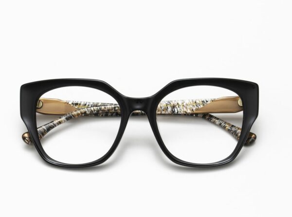 eyeglasses woodys women butterfly shape black acetate colorful temples