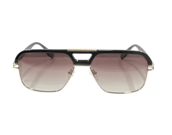sunglasses eppoca men square shape double bridge acetate and metallic frame black-gold color gradient polarized lenses uv protection