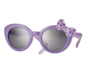 sunglasses centrostyle kids girls butterfly shape purple plastic frame ribbon polarized grey lenses uv protection