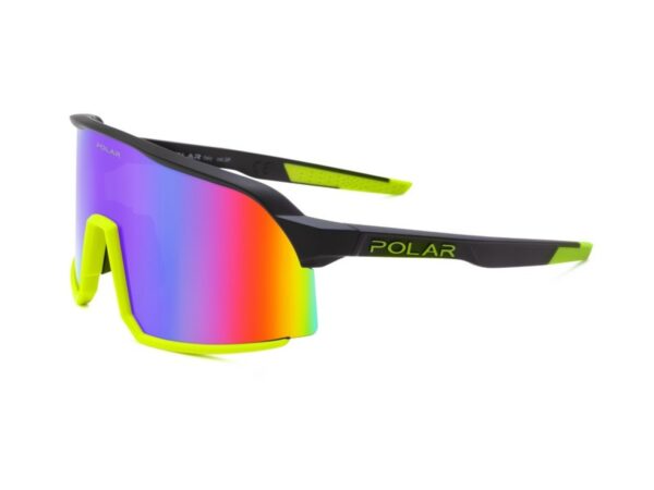 sunglasses polar unisex men women sport frame black-fluo acetate mirror lenses uv protection