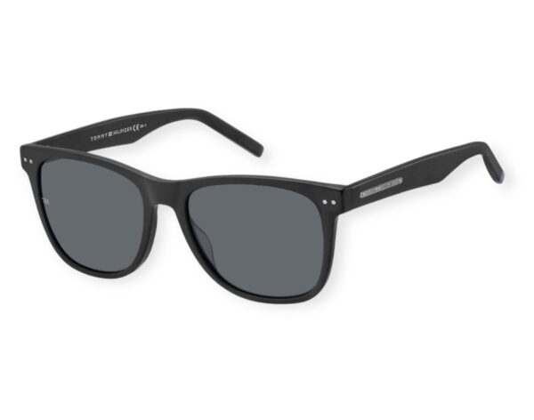 sunglasses tommy hilfiger men square shape black acetate grey lenses uv protection