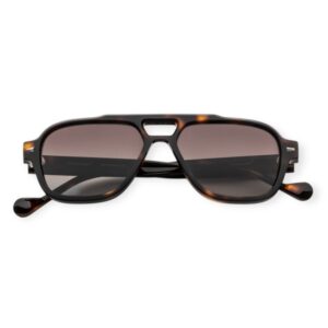 sunglasses visionario men aviator shape brown havana acetate polarized gradient brown lenses uv protection