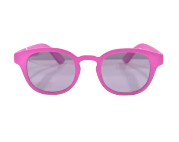 sunglasses polar kids girls round shape fucchia plastic frame polarized grey lenses uv protection