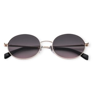 sunglasses visionario women oval shape rose gold metallic frame gradient grey lenses uv protection