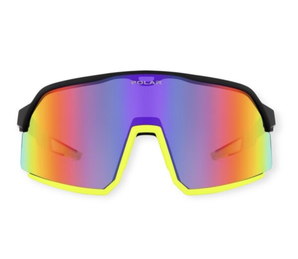 sunglasses polar unisex men women sport frame black-fluo acetate mirror lenses uv protection