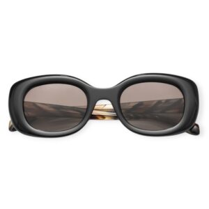 sunglasses visionario women oval shape black acetate gradient brown polarized lenses uv protection