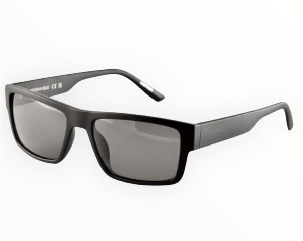sunglasses hoffman men rectangular shape matte black acetate frame grey polarized lenses antireflective coat uv protection