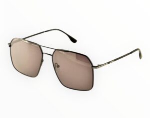 sunglasses hoffman men aviator shape black metallic frame grey lenses antireflective coat uv protection