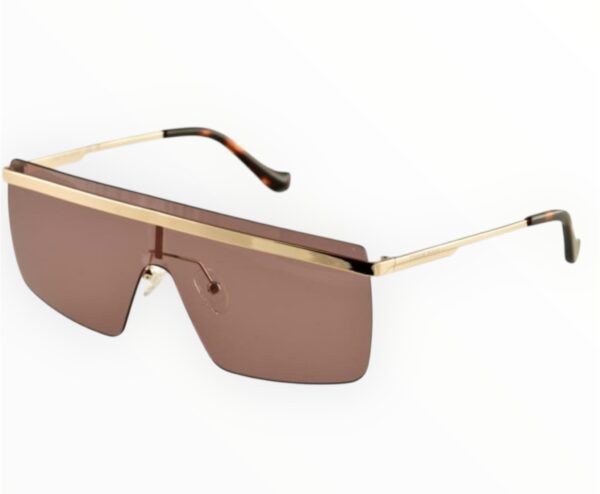sunglasses tailor made unisex mask gold metallic frame brown/purple lenses uv protectio