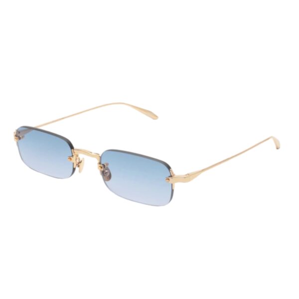sunglasses gast unisex men women rectangular shape gold metallic frame blue lenses antireflective coating uv protection
