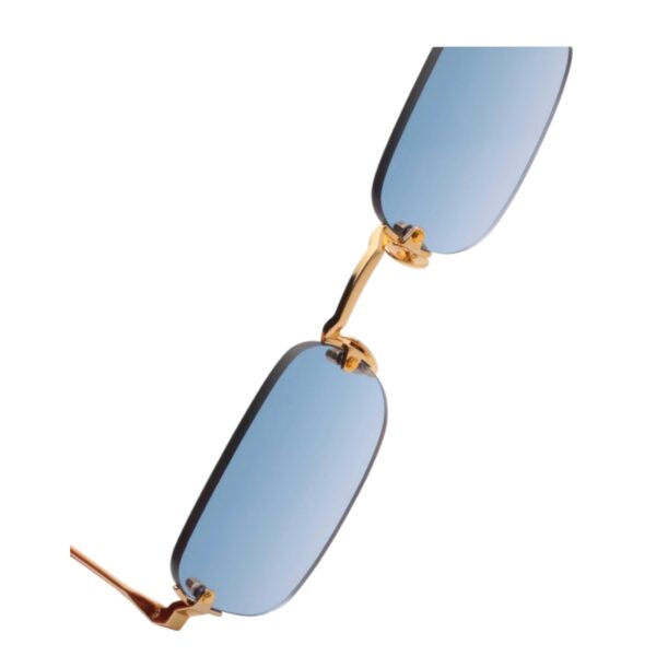 sunglasses gast unisex men women rectangular shape gold metallic frame blue lenses antireflective coating uv protection