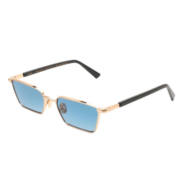 sunglasses gast unisex men women geometic shape gold metallic frame blue lenses antireflective coating uv protection