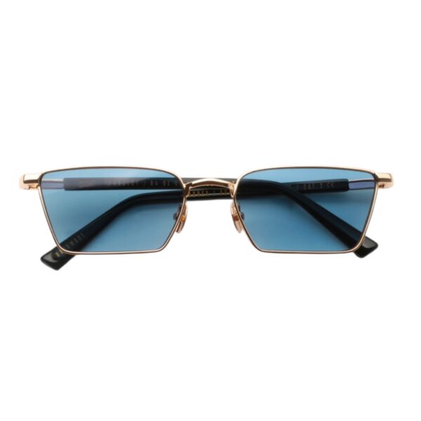 sunglasses gast unisex men women geometic shape gold metallic frame blue lenses antireflective coating uv protection