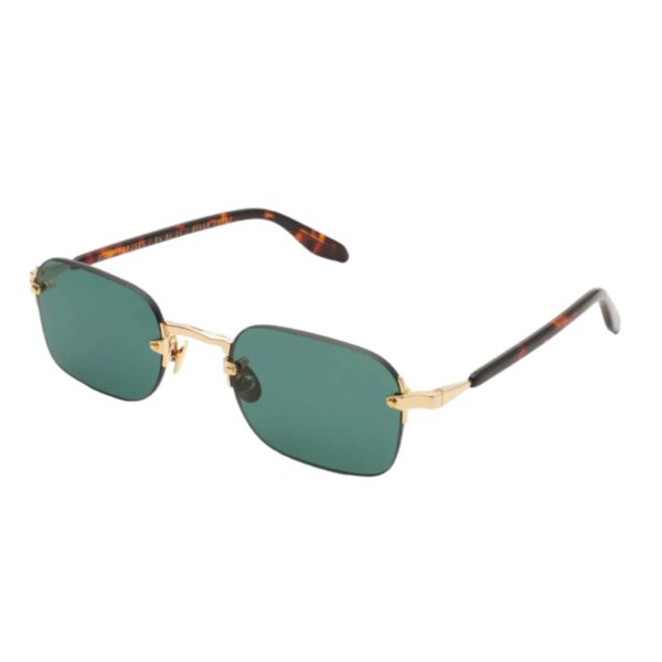 sunglasses gast unisex men women square shape gold metallic frame green lenses antireflective coating uv protection
