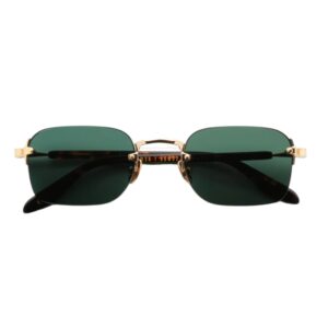 sunglasses gast unisex men women square shape gold metallic frame green lenses antireflective coating uv protection