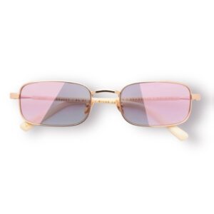 sunglasses gast unisex men women rectangular shape gold metallic frame gradient purple lenses light mirror antireflective coating uv protection