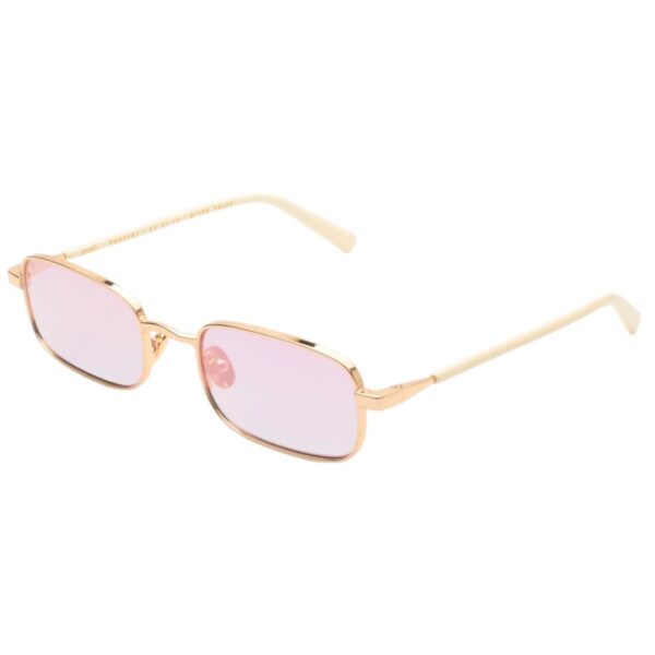 sunglasses gast unisex men women rectangular shape gold metallic frame gradient purple lenses light mirror antireflective coating uv protection