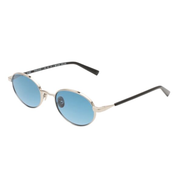 sunglasses gasst unisex men women oval shape silver metallic frame gradient blue lenses antireflective coating uv protection