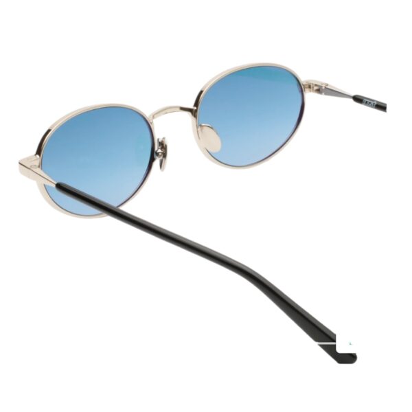 sunglasses gasst unisex men women oval shape silver metallic frame gradient blue lenses antireflective coating uv protection