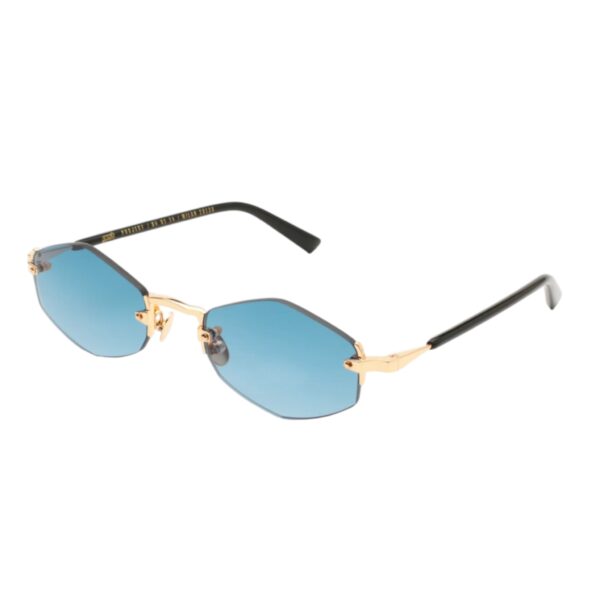 sunglasses gast unisex men women geometric shape gold metallic frame blue lenses antireflective coating uv protection