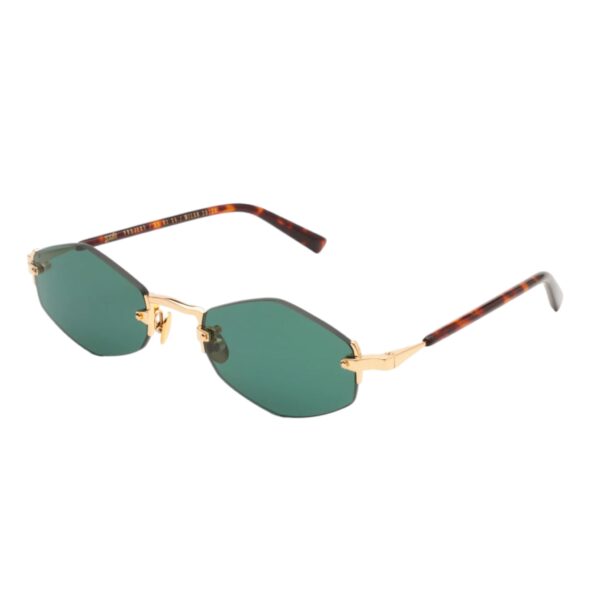sunglasses gast unisex men women geometrical shape gold metallic frame green lenses antireflective coating uv protection