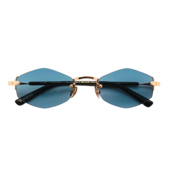 sunglasses gast unisex men women geometric shape gold metallic frame blue lenses antireflective coating uv protection
