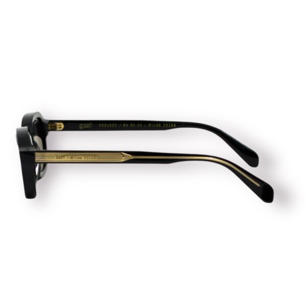 sunglasses gast unisex men women round shape black acetate gold details grey lenses antireflective coating uv protection