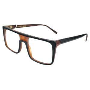 eyeglasses alfred kerbs men square shape black acetate brown details