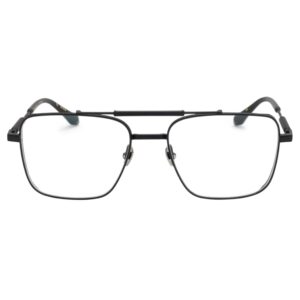 eyeglasses alfred kerbs unisex aviator shape black metallic frame