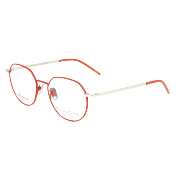 eyeglasses alexander wintsch unisex round shape titanium frame orange color
