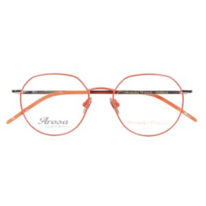 eyeglasses alexander wintsch unisex round shape titanium frame orange color