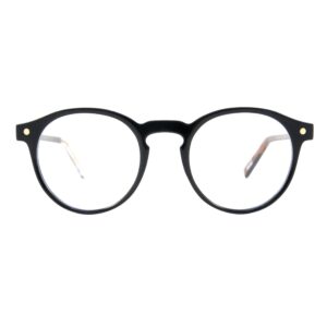 eyeglasses snob milano unisex round shape black acetate brown havana temples magnetic clip on with zeiss lenses uv protection